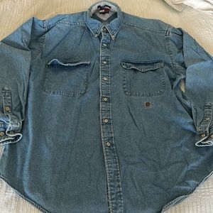 TOMMY HILFIGER ORIGINAL HEAVYWEIGHT DENIM BUTTON DOWN SHIRT